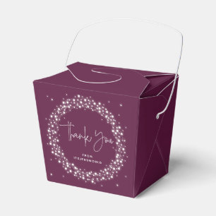 Plum Sparkling Lights Thank You Favour Box