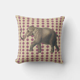Plum Spice Moods Dots with Elephant Cushion
