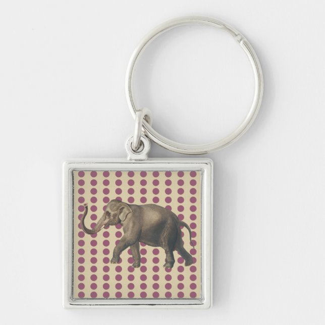 Plum Spice Moods Dots with Elephant Key Ring (Front)
