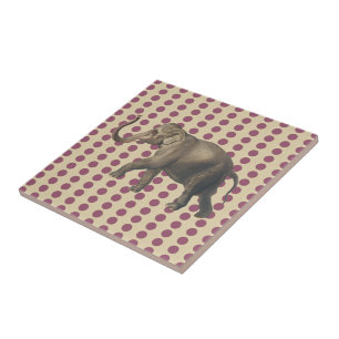 Plum Spice Moods Dots with Elephant Tile