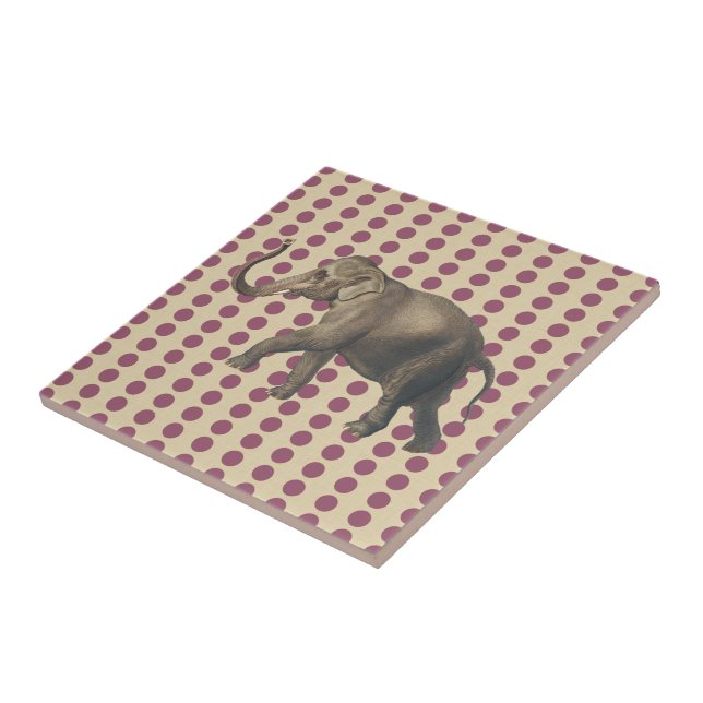 Plum Spice Moods Dots with Elephant Tile (Side)
