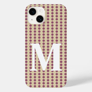 Plum Spice Moods Dots with monogram Case-Mate iPhone 14 Case