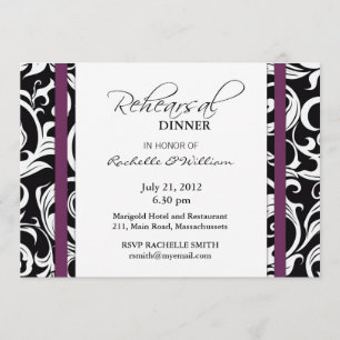 Plum Swirl Rehearsal Dinner Card