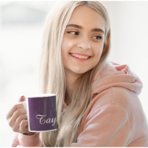 Plum Teal Ombre - Customisable Name Coffee Mug