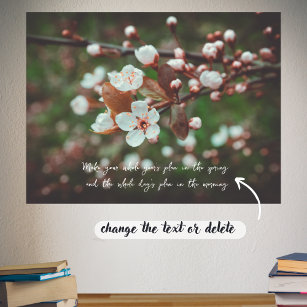Plum Tree Branches with White Flowers Poster