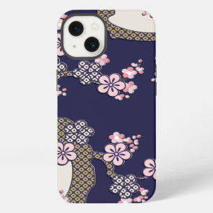 Plum tree flowers traditional japanese textile iPhone 13 case