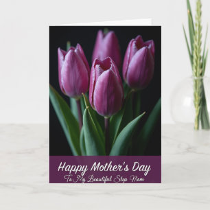 Plum Tulip Mothers Day Card