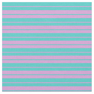Plum & Turquoise Coloured Stripes/Lines Pattern Fabric