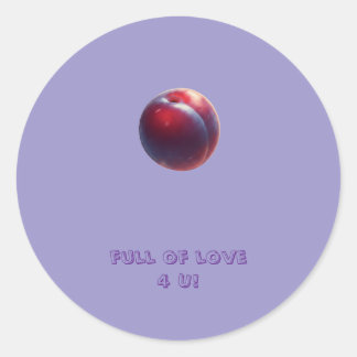 Plum Valentines Classic Round Sticker