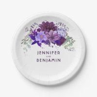 Plum Violet Purple Floral Elegant Wedding