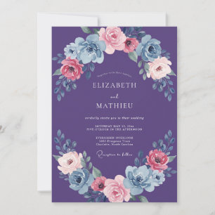 Plum Vivid Romantic Wedding Invitation
