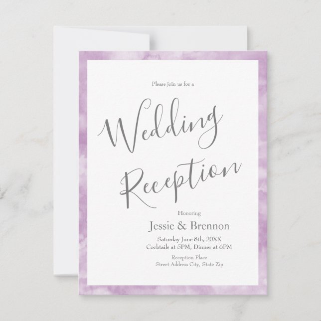 Plum Watercolor Abstract Invitation (Front)