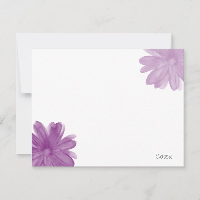 Plum Watercolor Flowers Card (Front)