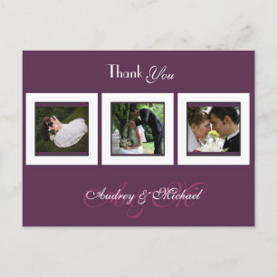 Plum/Wedding/Thank you postcards