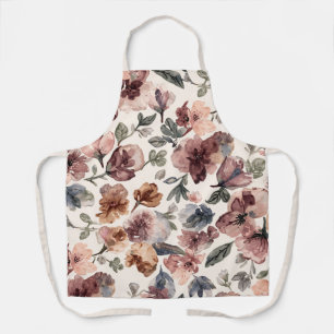 Plum Wildflower Watercolor Moody Botanical Garden Apron