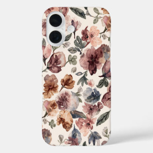 Plum Wildflower Watercolor Moody Botanical Garden iPhone 16 Case