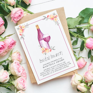 Plum Wine Bridal Brunch Invitation