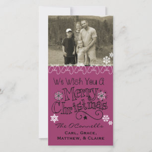 Plum Wish You Merry Christmas Photo Card