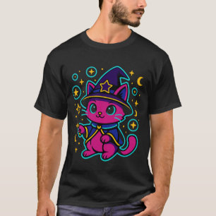 Plum Wizard Cat Apprentice for Kids Children Youth T-Shirt