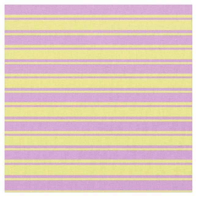 Plum & Yellow Coloured Striped Pattern Fabric (Close Up)