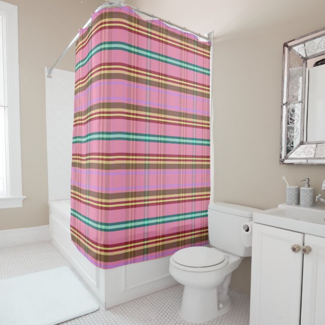 Plumage Plaid TB Shower Curtain (In Situ)
