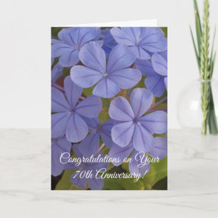 Plumbago Personalised 70th Wedding Anniversary Card
