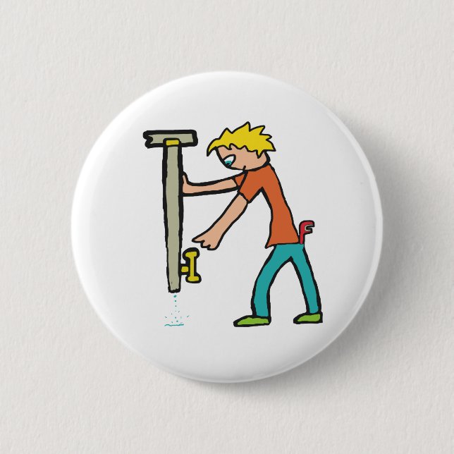 Plumber 6 Cm Round Badge (Front)
