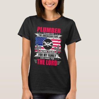 Plumber American Flag Plumber Tee Gift