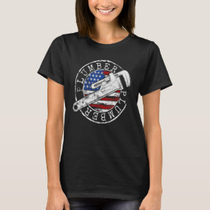 Plumber American Flag Plumbing Usa Patriotic Stamp T-Shirt