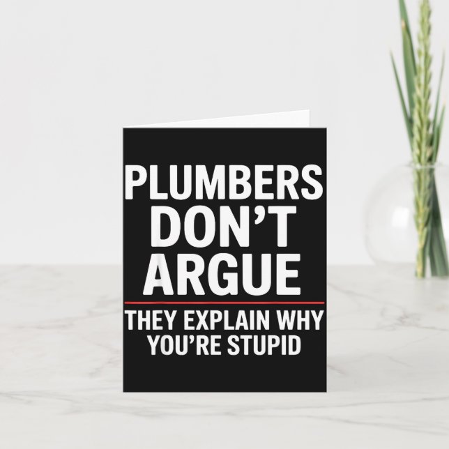 Plumber Art For Men Women Plumbing Pefitter Plumbe Card (Front)