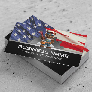 Plumber Bear Veteran House Repair Service  Business Card