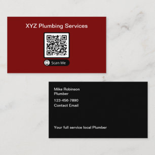 Plumber Budget QR Code Business Cards