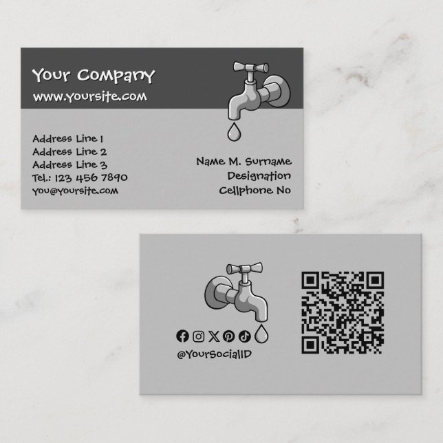 Plumber Business Card (Front/Back)