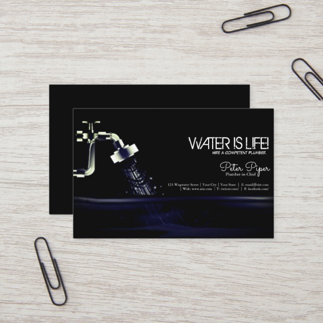 Plumber Business Card (Front/Back In Situ)