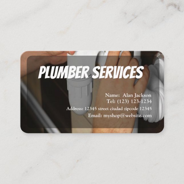 PLUMBER Business card editable (Front)