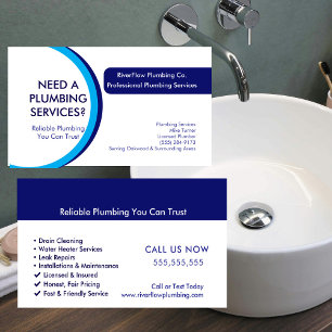 Plumber Business Card Template   Plumbing Services