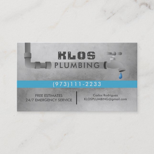 Plumber Business Cards (Front)