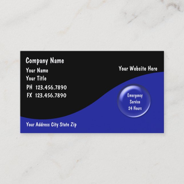Plumber Business Cards (Front)