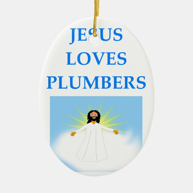 PLUMBER CERAMIC TREE DECORATION (Front)