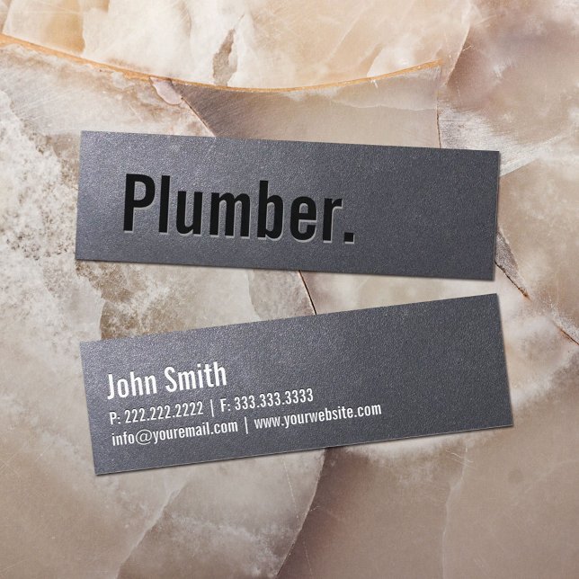 Plumber Coal Black Professional Mini Business Card (Creator Uploaded)