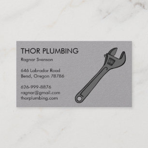 Plumber Contractor Handyman Mechanic Wrench  Business Card