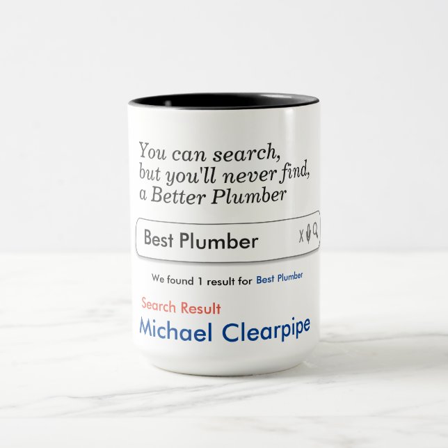 Plumber Custom Personalised Mug (Center)