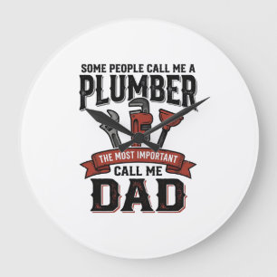 Plumber Dad Vintage Engraving Shirt Design_1 Large Clock