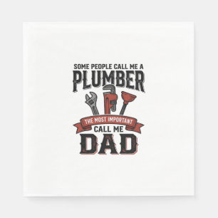 Plumber Dad Vintage Engraving Shirt Design_1 Napkin
