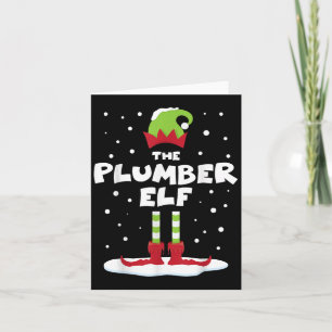 Plumber Elf Family Matching Group Holiday Xmas Cos Card