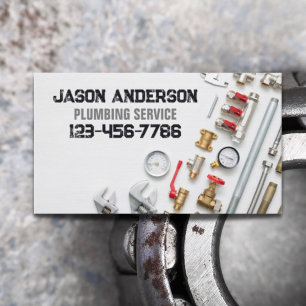 Plumber Faucet Pipe Handyman Pluming Service Business Card