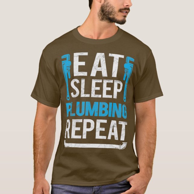 Plumber Funny Plumbing Wrench Tools T-Shirt (Front)