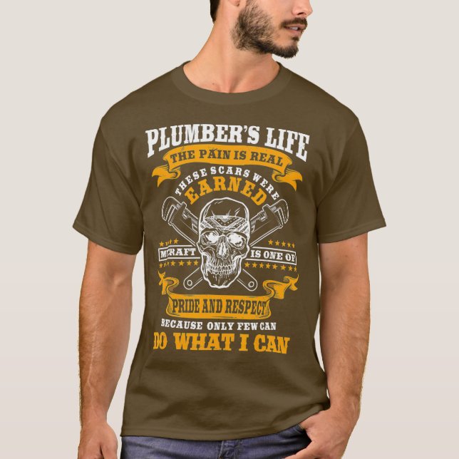 Plumber Gift Funny Professions Heating Engineer T-Shirt (Front)