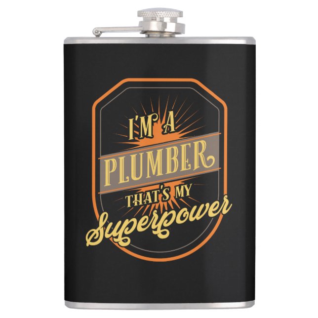 Plumber Gifts Hip Flask (Front)