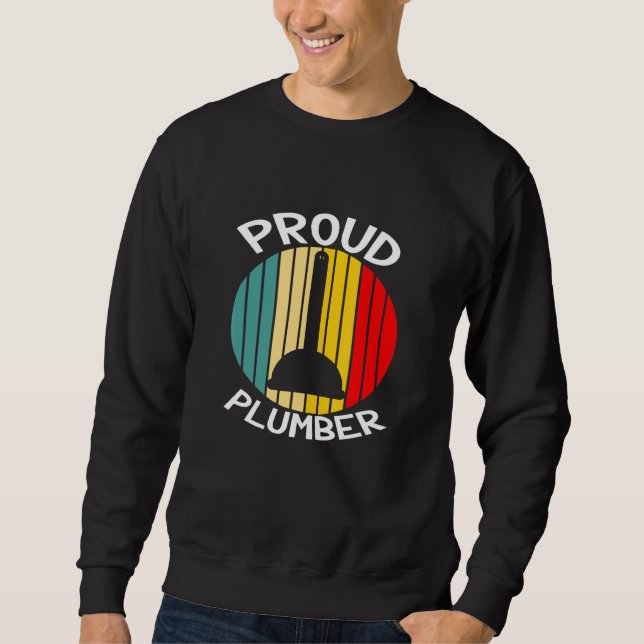 Plumber Heater Builder Retro Proud Plumber Sweatshirt (Front)